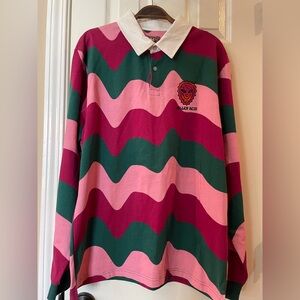 Killer Acid Men's Long Sleeve Rugby Shirt - Pink and Green
